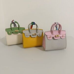 Handmade Two-Tone Mini Tote Charm – Micro Bag Accessory